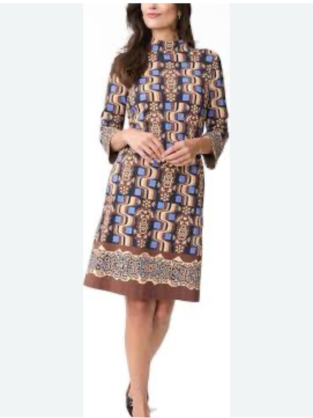 J. McLaughlin Biscayn Dress Geometric Mosaic Pattern NWT $238 Size Small 1970s